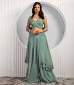 Green Rose Lehenga Set