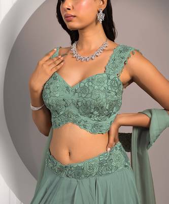 Green Rose Lehenga Set 2