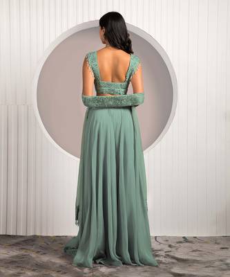 Green Rose Lehenga Set 4