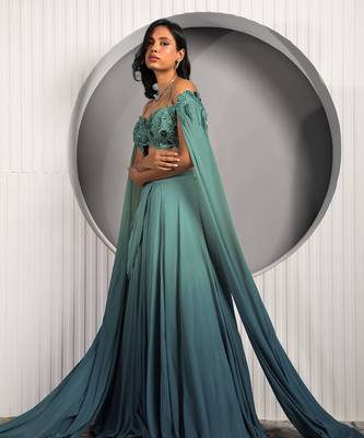 Green Columbine Lehenga Set 3