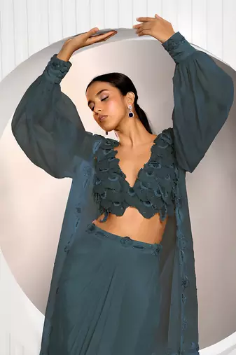 Teal Pansies Set