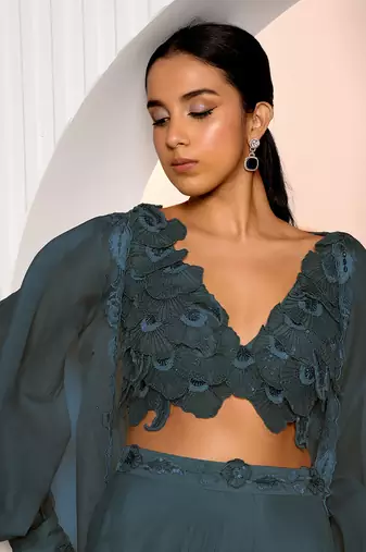 Teal Pansies Set
