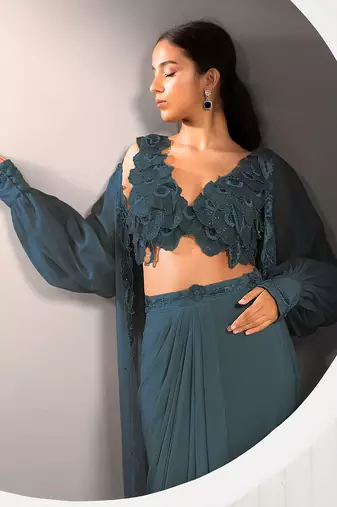 Teal Pansies Set