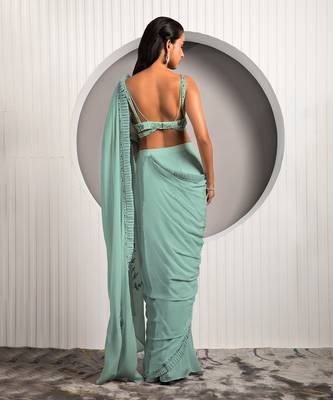Green Daisy Saree 3