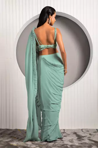 Green Daisy Saree