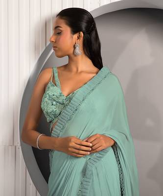 Green Daisy Saree 4