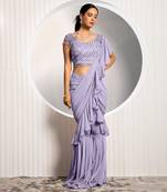 Lavender Weed Drape Saree