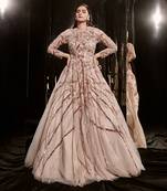 Nude Embroidered Gown