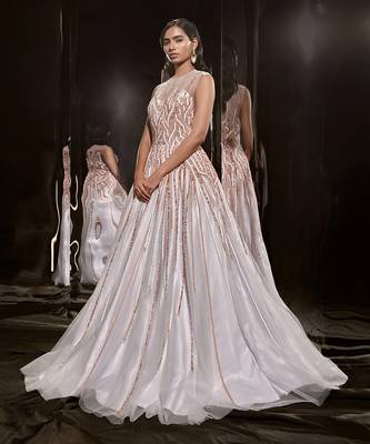 Ice Blue Embroidered Gown 1