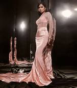 Rose Pink Embroidered Bodysuit With Skirt