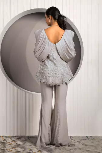 Grey Chrysanthemum Co-Ord Set