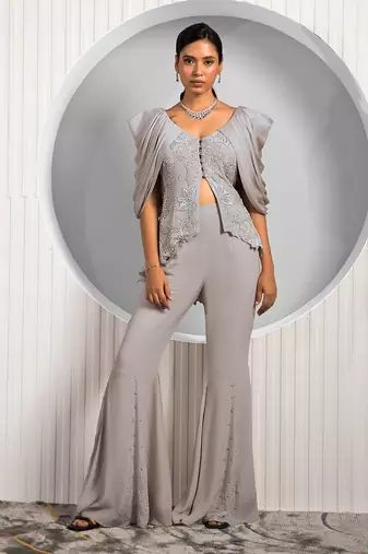 Grey Chrysanthemum Co-Ord Set