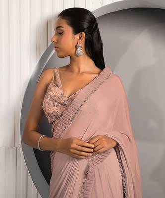 Pink Daisy Saree 4
