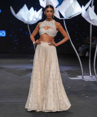 Argent White Hand Embroided Sharara Set 1