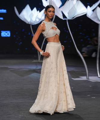 Argent White Hand Embroided Sharara Set 2