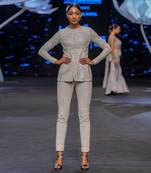 Lustrous Silver Classic Pant Suit