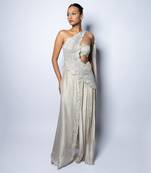 Valentine Silver  Thigh-High Slit Skirt Set