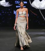 Valentine Silver Fitted Pleated Skirt Set