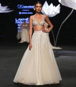 Argent White Godet Embellished Lehenga Set