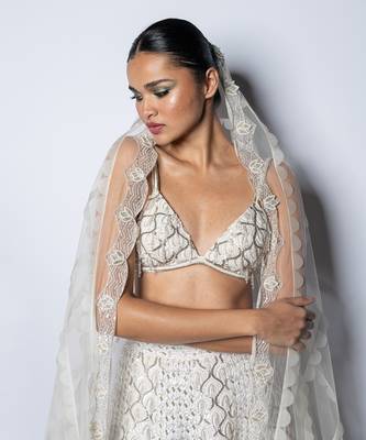 Argent White Princess Taril  Lehenga Set 2