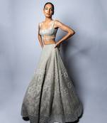 Valentine Silver Foil Lehenga Set