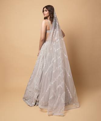 Lustrous Silver Queen Lehenga Set 2