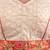Off White And Red Hakoba Cotton Blouse With Floral Embroidery And Ruffles Free Size