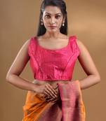 Fuchsia Bangalore Silk Blouse With Sequins Free Size