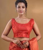 Rust Bangalore Silk Blouse With Sequins Free Size