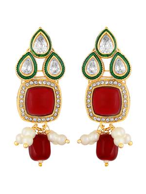 Multi Coloured Gold Toned Kundan Jewellery Set For Bride To Be 5