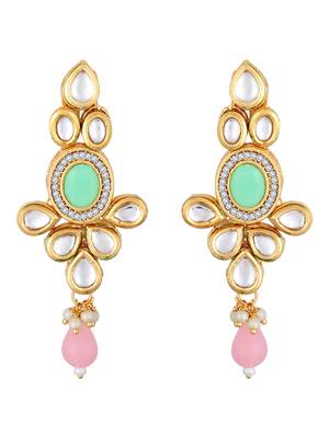 Stunning Multi Coloured Gold Toned Kundan Jewellery Set For Bride To Be 5