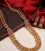 Gold Toned Long Necklace Mala