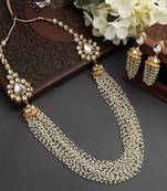 Pearls Beaded Gold Toned Jewellery Set