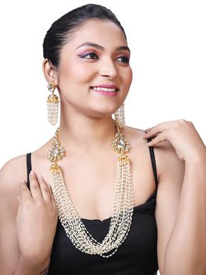 Pearls Beaded Gold Toned Jewellery Set 2