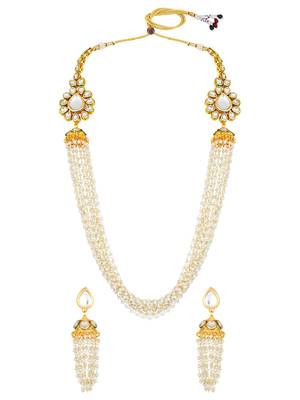 Pearls Beaded Gold Toned Jewellery Set 3