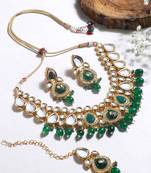 Gold Toned Kundan Jewellery Set For Bride To Be