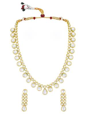 Pearls Beaded Gold Toned Choker Jewellery Set 3