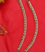 Styylo Fashion Gold Plated Designer Kundan Anklet for Bridals Women And Girls-Onesize-Gold
