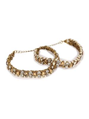 Styylo Fashion Gold Plated Designer Kundan Anklet for Bridals Women And Girls-Onesize-Tan 2