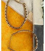 Styylo Fashion Gold Plated Designer Kundan Anklet for Bridals Women And Girls-Onesize-Gold
