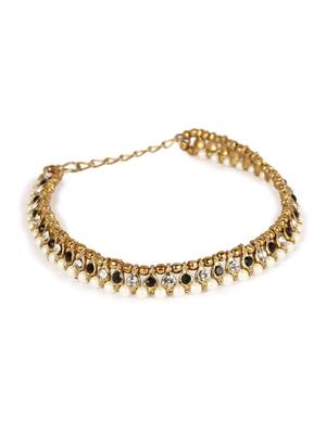 Styylo Fashion Gold Plated Designer Kundan Anklet for Bridals Women And Girls-Onesize-Gold 3