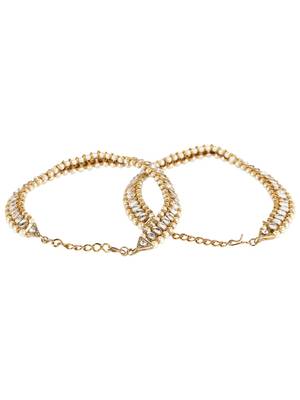Styylo Fashion Traditional Gold Plated Kundan Pearl Bridal Wear Anklet 4