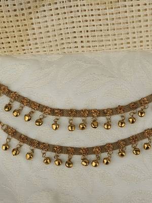 Styylo Fashion Gold Plated Traditional Ghungroo Anklet/ Payal For Bridals-Onesize-Gold 1