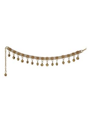 Styylo Fashion Gold Plated Traditional Ghungroo Anklet/ Payal For Bridals-Onesize-Gold 3