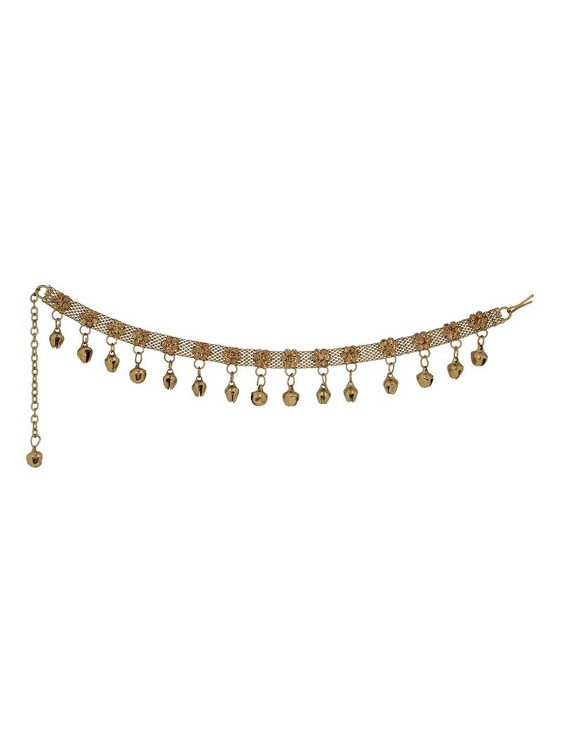 Styylo Fashion Gold Plated Traditional Ghungroo Anklet/ Payal For Bridals-Onesize-Gold