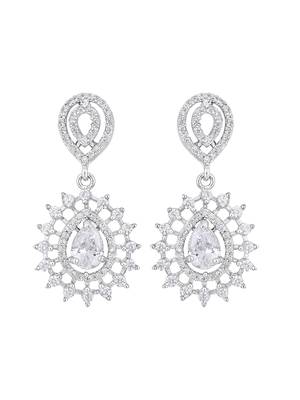 Stunning Eye-Catchy Silver Toned Toned CZ-Studded Jewellery Set 5