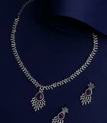 Stunning Eye-Catchy Silver Toned Toned CZ-Studded Jewellery Set