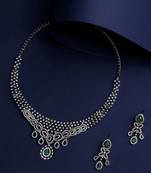 Stunning Eye-Catchy Silver Toned Toned CZ-Studded Jewellery Set