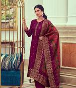 Purple jacquard jacquard salwar