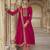 Rani-pink embroidered silk salwar